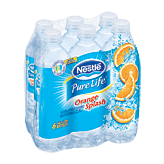 Nestle Pure Life splash; natural mandarin orange flavored water beverage, 6- 16.9 fl oz bottles Left Picture